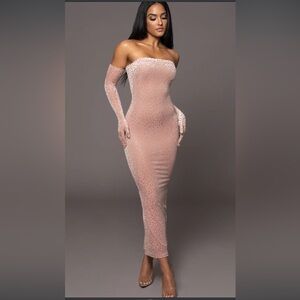 JLUXLABEL Blush Leopard Midnight Hour Maxi Dress